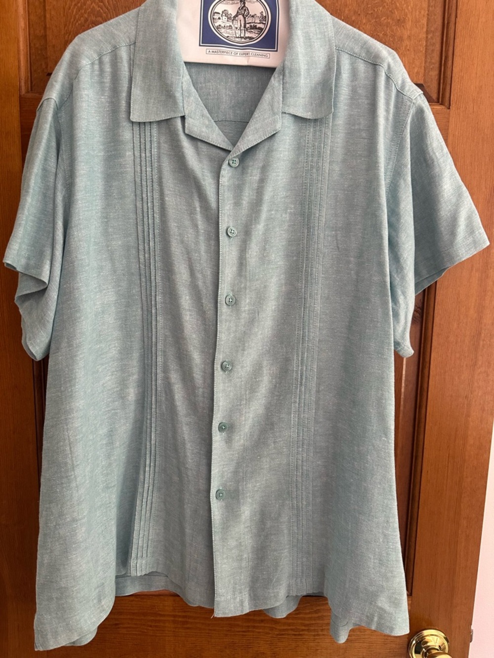 Haggar Light Seafoam Green Short-Sleeve Button-Down Shirt